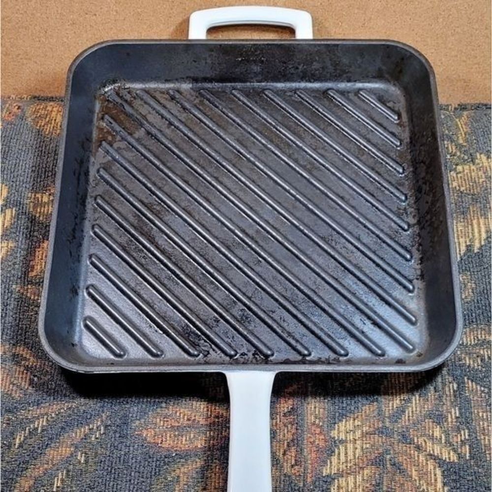 Threshold White Square Cast Iron Grill Pan 11"x11" with Handle